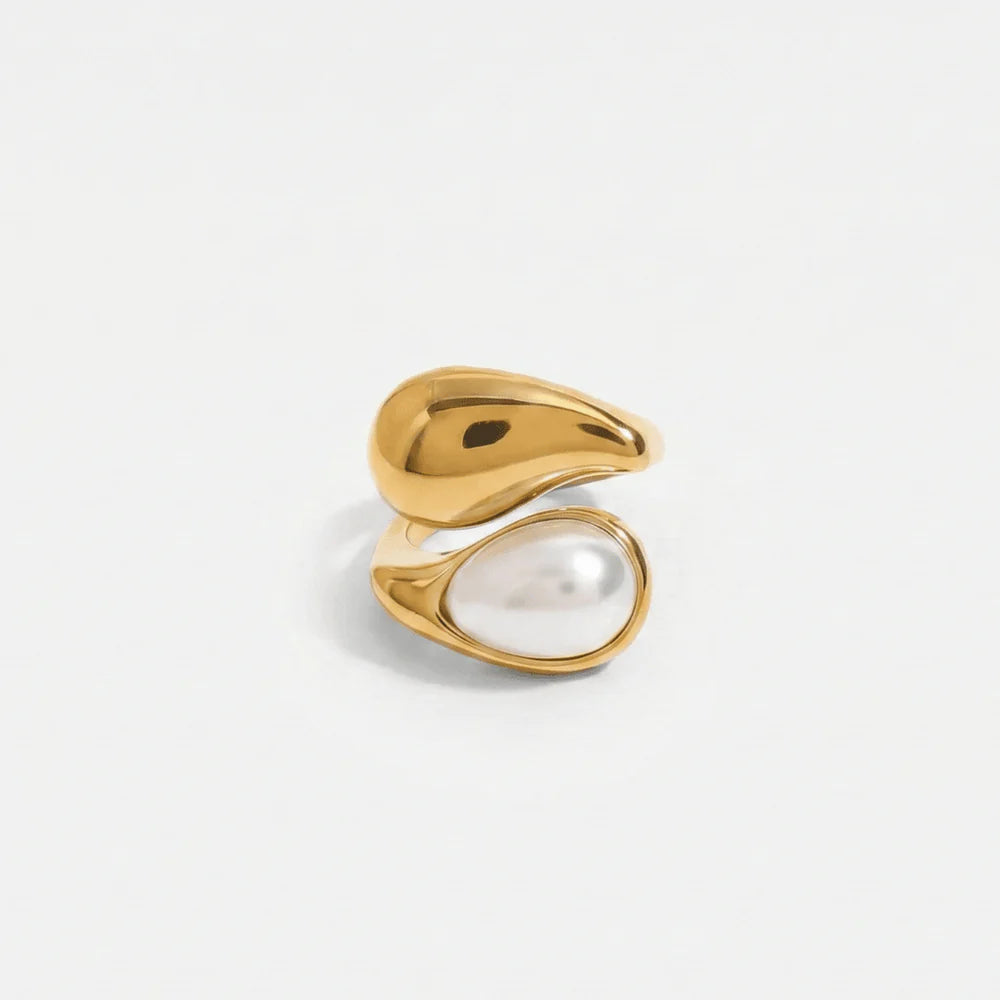 Anel 18k – Gota e Pérola